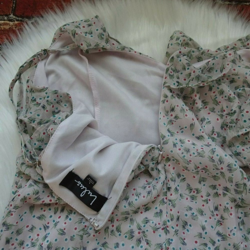Lulu's Women's Dress Sleeveless Spaghetti Straps Ruffles Print Floral Short L - Picture 5 of 12